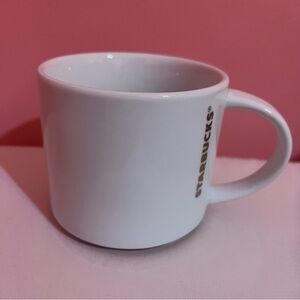 STARBUCKS Gold Vertical Logo White with Red Base Coffee Mug Tea Cup 16 oz ~ 2012